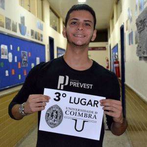 Aluno do Colgio Prevest  aprovado em 3 lugar na Universidade de Coimbra, em Portugal
